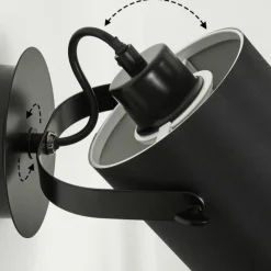 Lampes En Tissu-hofstein Applique murale Puelches Noir, 1 lumière