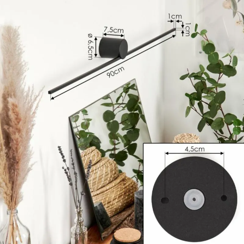 hofstein Applique murale Puharila LED Noir, 1 lumière