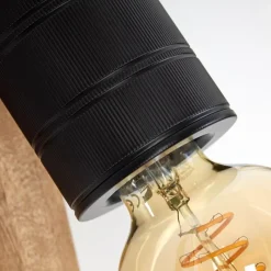 Lampes Vintages & Rétros-hofstein Applique murale Raccuia Bois foncé, Noir, 1 lumière