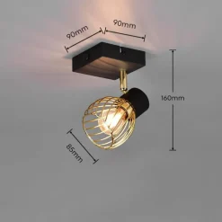 Lampes Dorées-Luminaires Reality Applique murale Reality Ardon Or, Noir, 1 lumière