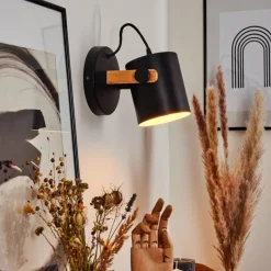 Luminaires Scandinaves-hofstein Applique murale Rebbenas Écru, Noir, 1 lumière