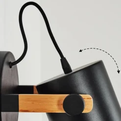 Luminaires Scandinaves-hofstein Applique murale Rebbenas Écru, Noir, 1 lumière