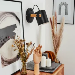 Luminaires Scandinaves-hofstein Applique murale Rebbenas Écru, Noir, 1 lumière