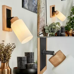 hofstein Applique murale Represita Chrome, Écru, Noir, 1 lumière