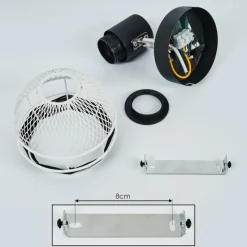 Lampes Vintages & Rétros-hofstein Applique murale Revsbotn Chrome, Noir, 1 lumière