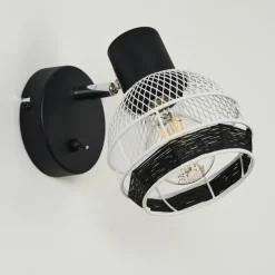 Lampes Vintages & Rétros-hofstein Applique murale Revsbotn Chrome, Noir, 1 lumière