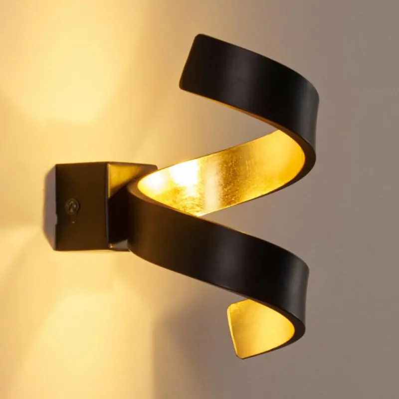 Lampes Dorées-hofstein Applique murale Rezat LED Noir doré, 1 lumière