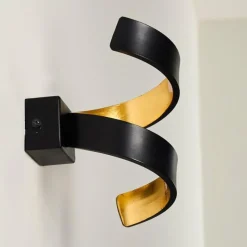 Lampes Dorées-hofstein Applique murale Rezat LED Noir doré, 1 lumière