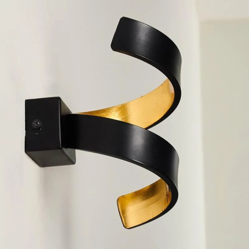 Lampes Dorées-hofstein Applique murale Rezat LED Noir doré, 1 lumière