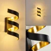Lampes Art Déco-hofstein Applique murale Rezat LED Noir doré, 1 lumière