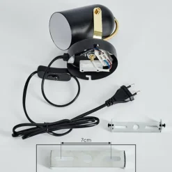 Lampes Industrielles-hofstein Applique murale Rialey Laiton, Noir, 1 lumière