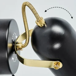 Lampes Industrielles-hofstein Applique murale Rialey Laiton, Noir, 1 lumière