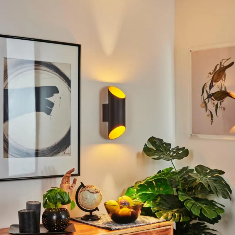 hofstein Applique murale Ricardone Noir, 1 lumière