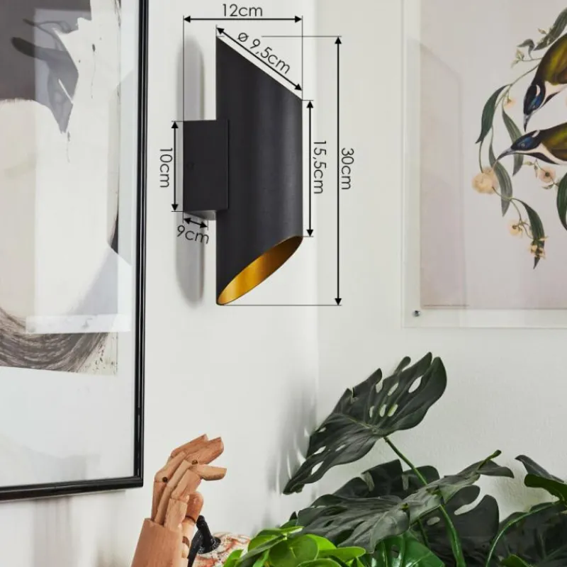 hofstein Applique murale Ricardone Noir, 1 lumière