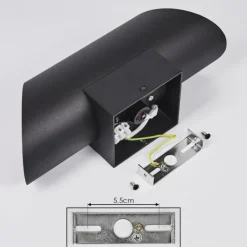 hofstein Applique murale Ricardone Noir, 1 lumière