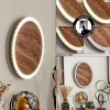 hofstein Applique murale Rocha LED Brun, Couleur bois, Noir, 1 lumière
