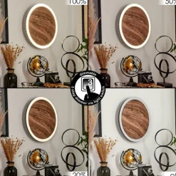 hofstein Applique murale Rocha LED Brun, Couleur bois, Noir, 1 lumière