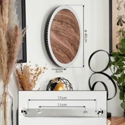 hofstein Applique murale Rocha LED Brun, Couleur bois, Noir, 1 lumière