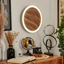 hofstein Applique murale Rocha LED Brun, Couleur bois, Noir, 1 lumière