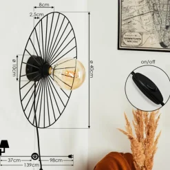 Lampes Industrielles-hofstein Applique murale Rossedalen Noir, 1 lumière