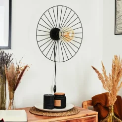 Lampes Industrielles-hofstein Applique murale Rossedalen Noir, 1 lumière