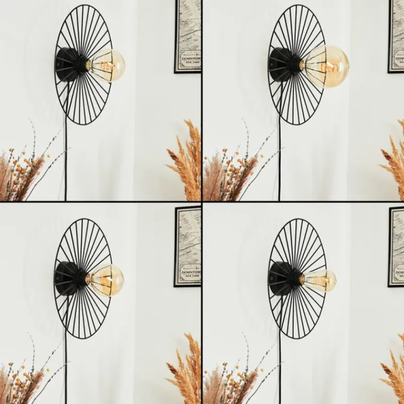 Lampes Industrielles-hofstein Applique murale Rossedalen Noir, 1 lumière