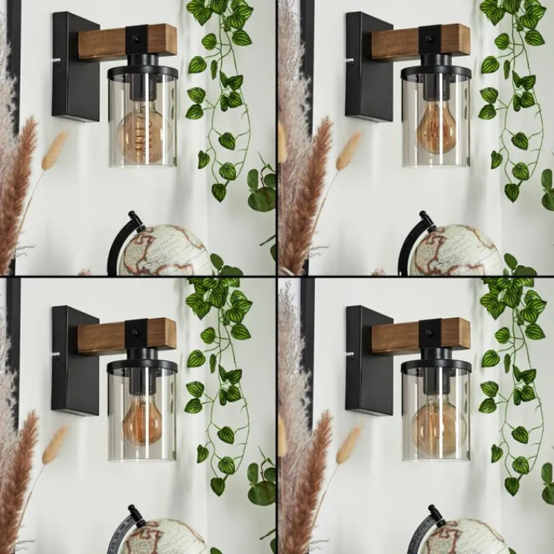 Suspension Verre Fumé-hofstein Applique murale Roxa Écru, Noir, 1 lumière