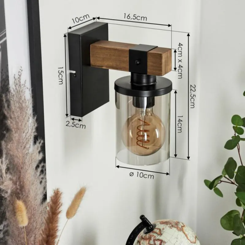 Suspension Verre Fumé-hofstein Applique murale Roxa Écru, Noir, 1 lumière