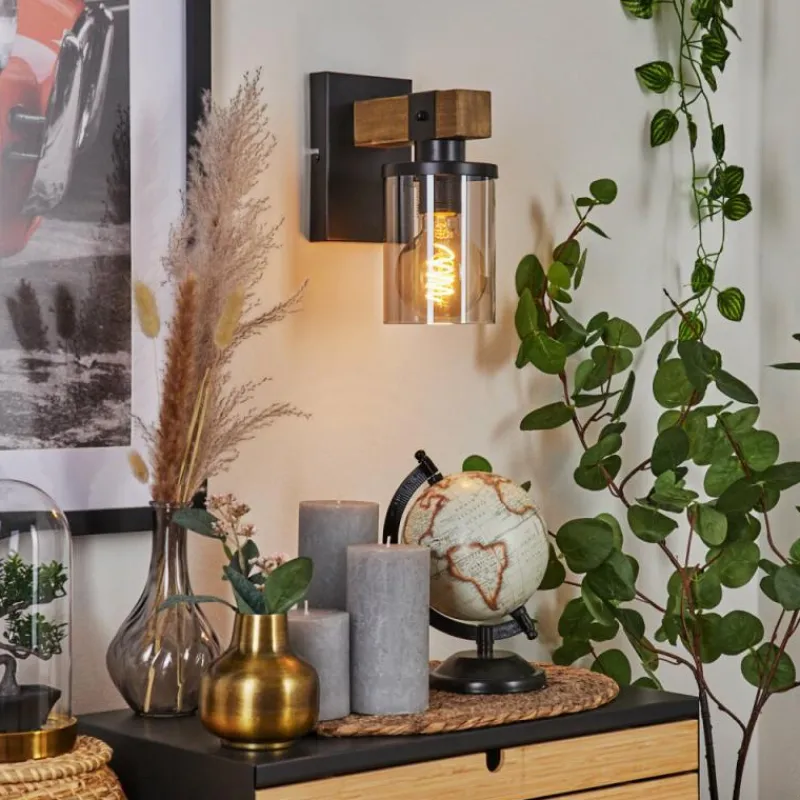 Suspension Verre Fumé-hofstein Applique murale Roxa Écru, Noir, 1 lumière