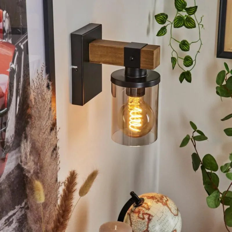 Suspension Verre Fumé-hofstein Applique murale Roxa Écru, Noir, 1 lumière