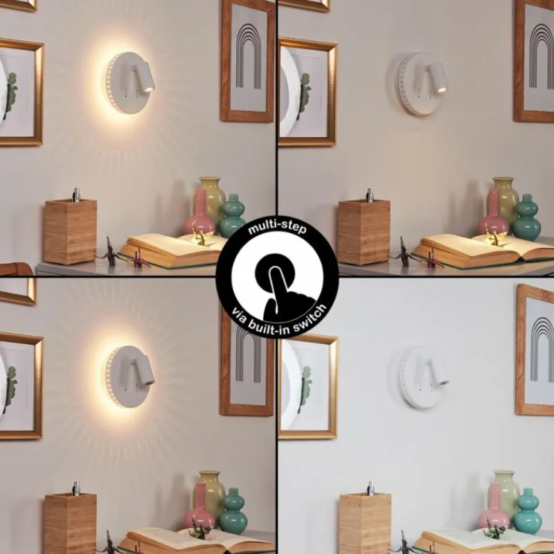 hofstein Applique murale Rukutu LED Blanc, 2 lumières* Appliques