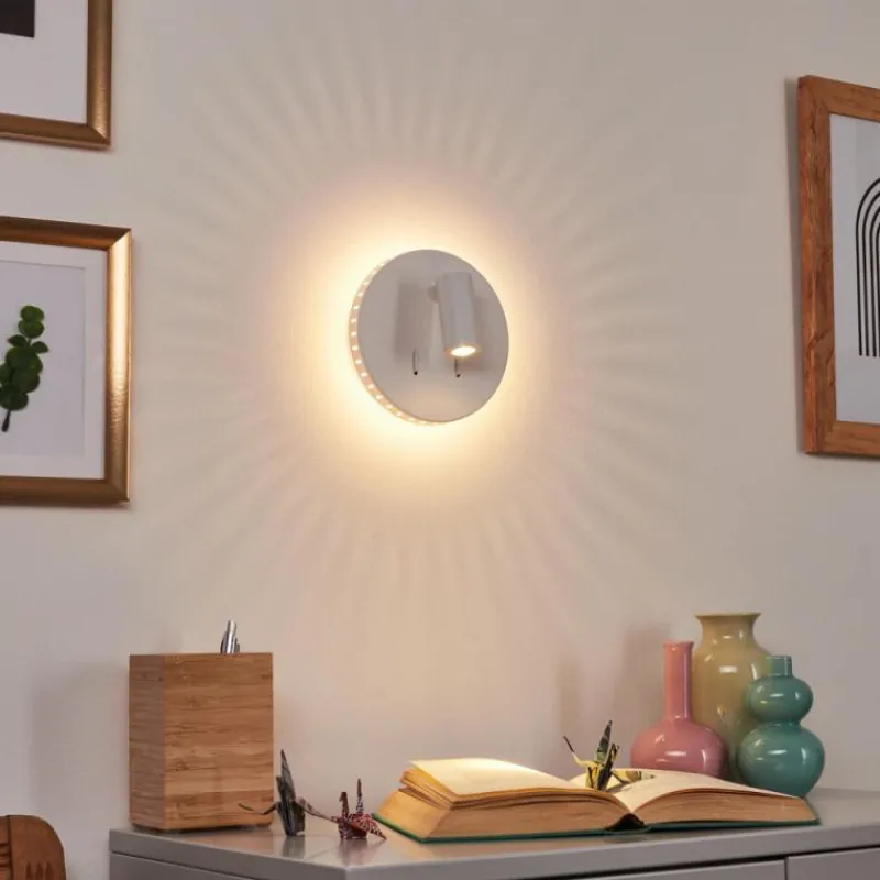 hofstein Applique murale Rukutu LED Blanc, 2 lumières* Appliques