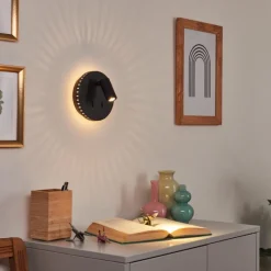 hofstein Applique murale Rukutu LED Noir, 2 lumières