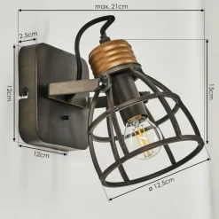 Lampes Industrielles-hofstein Applique murale Russu Gris, 1 lumière