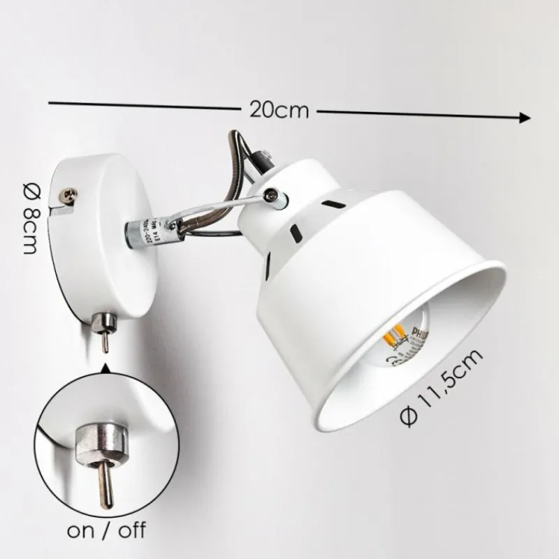 Lampes Industrielles-hofstein Applique murale Safari Blanc, 1 lumière