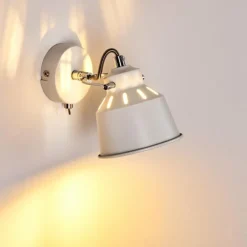 Lampes Industrielles-hofstein Applique murale Safari Blanc, 1 lumière