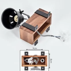 hofstein Applique murale Safari Brun foncé, Noir, 1 lumière