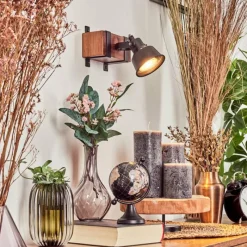 hofstein Applique murale Safari Brun foncé, Noir, 1 lumière