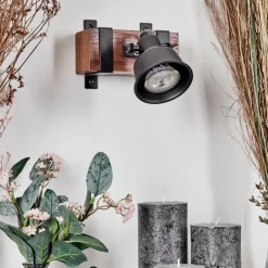 hofstein Applique murale Safari Brun foncé, Noir, 1 lumière