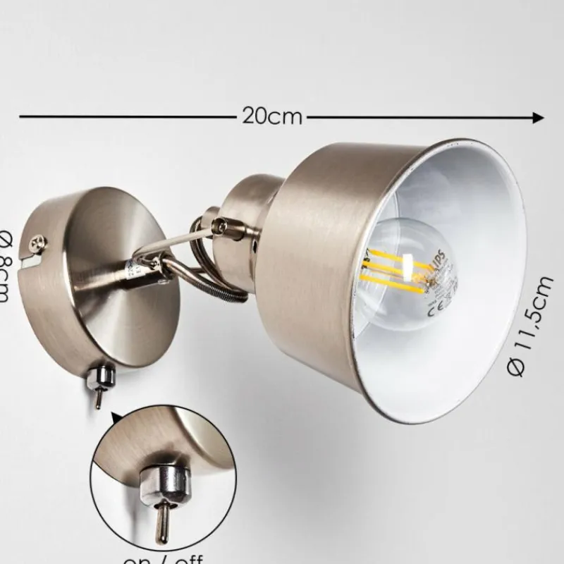 Lampes Industrielles-hofstein Applique murale Safari Chrome brossé, 1 lumière