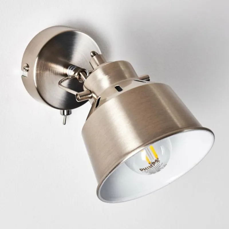 Lampes Industrielles-hofstein Applique murale Safari Chrome brossé, 1 lumière