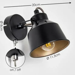 Lampes Industrielles-hofstein Applique murale Safari Noir, 1 lumière