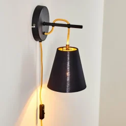 hofstein Applique murale Saillon Noir, 1 lumière* Appliques