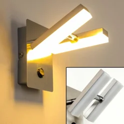 hofstein Applique murale Sakami LED Nickel mat, 2 lumières