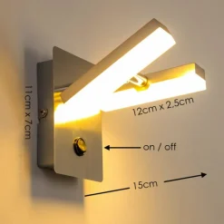 hofstein Applique murale Sakami LED Nickel mat, 2 lumières