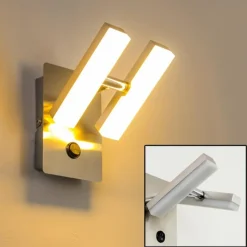 hofstein Applique murale Sakami LED Nickel mat, 2 lumières