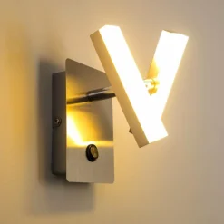 hofstein Applique murale Sakami LED Nickel mat, 2 lumières