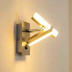 Luminaires Leuchten Direkt Applique murale Sakami LED Nickel mat, 2 lumières* Appliques