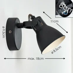 hofstein Applique murale Salinas Noir, 1 lumière