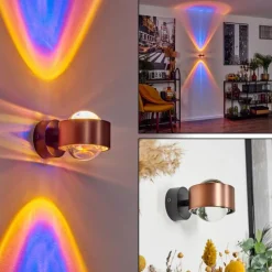 hofstein Applique murale Sapri Cuivre, Noir, 1 lumière